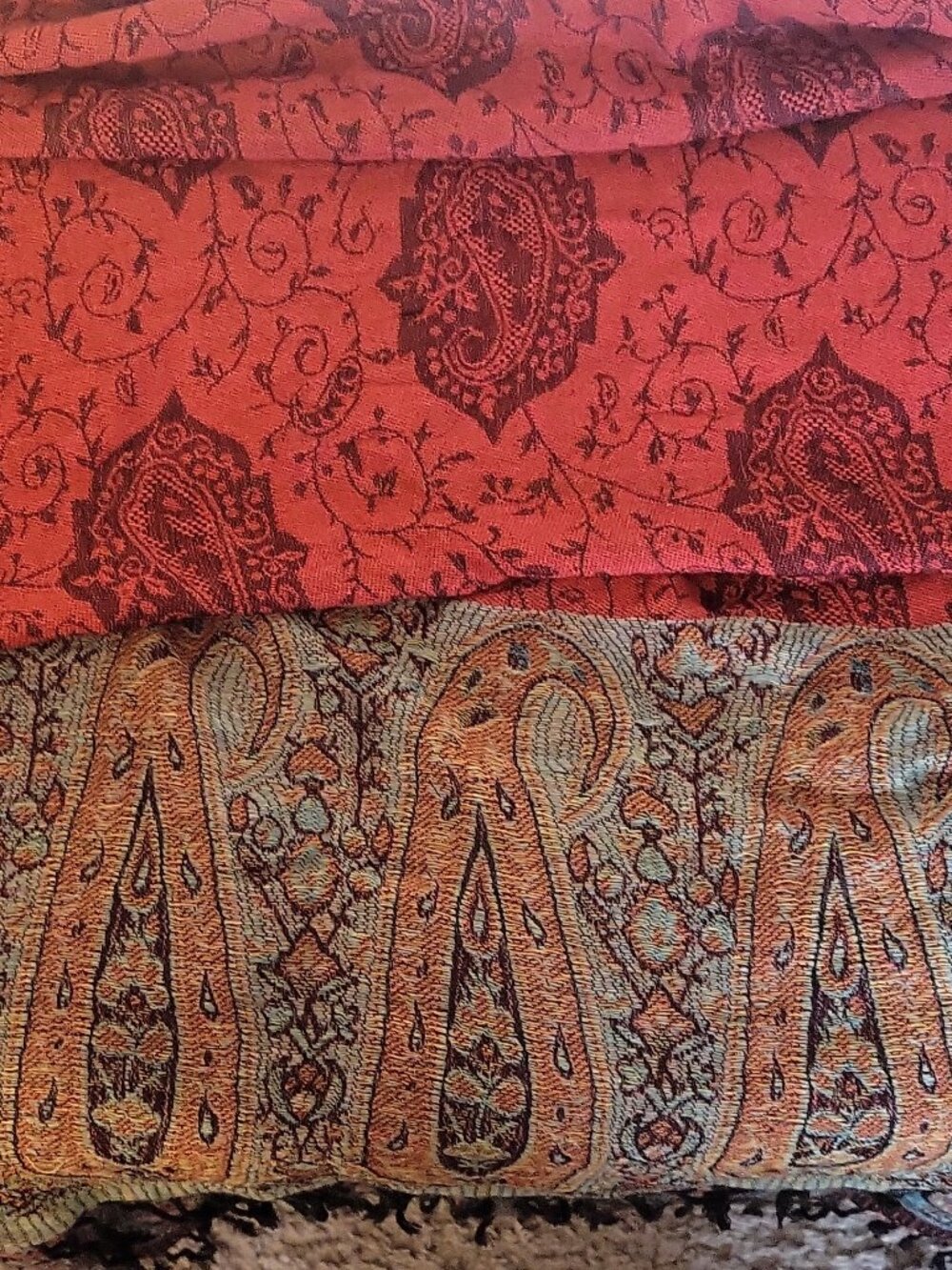 Lildy Pashmina Shawl Wrap Paisley Pattern Multicolor Fringe Viscose Acrylic